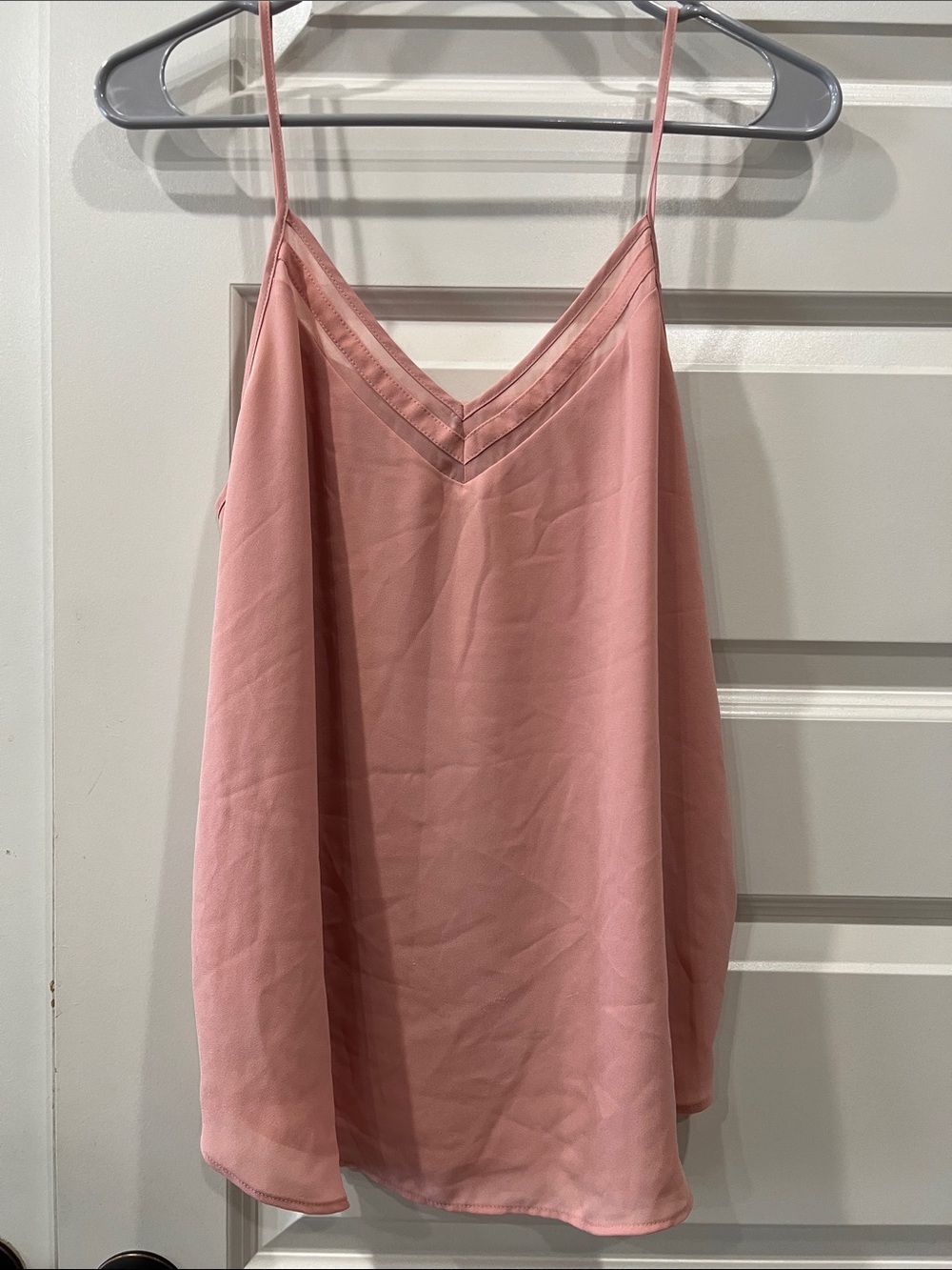 Loft Blush Pink V-Neck Spaghetti Strap Camisole Sz M with Lining